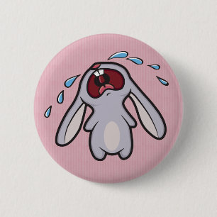 Bóton Redondo 5.08cm Triste Rabbit de Choro Coelhinho
