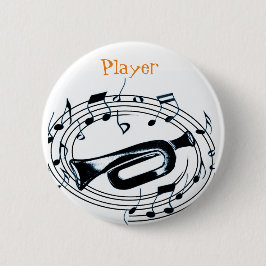 Bóton Redondo 5.08cm Trombeta e notas musicais