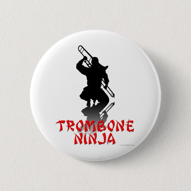 Bóton Redondo 5.08cm Trombone Ninja (Frente)