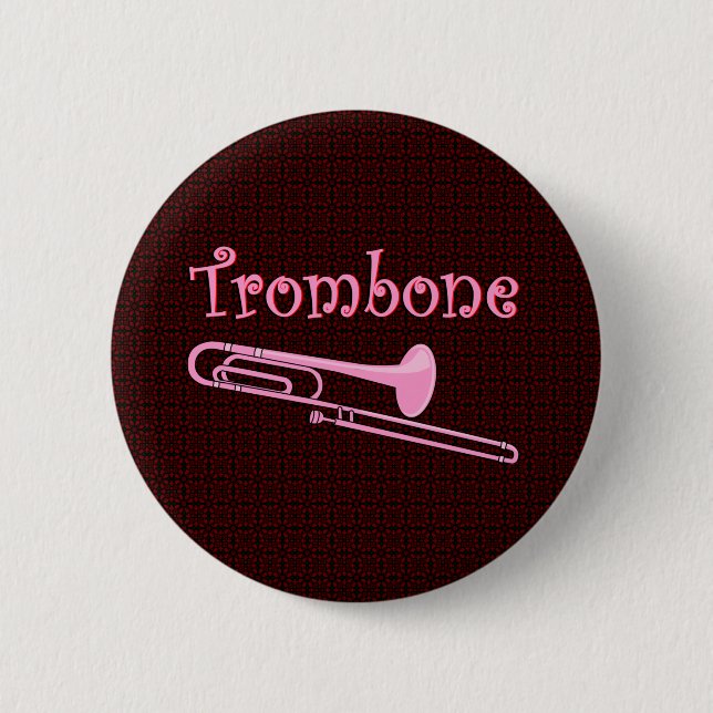 Bóton Redondo 5.08cm Trombone rosa (Frente)