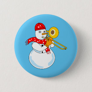 Bóton Redondo 5.08cm Trombone Snowman