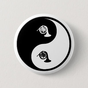 Bóton Redondo 5.08cm Trompa francesa de Yin Yang