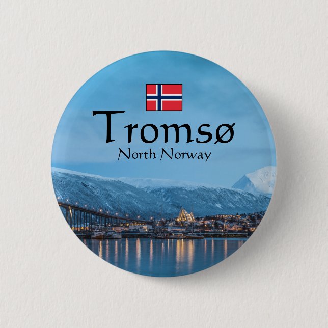 Bóton Redondo 5.08cm Tromso Norway Souvenir (Frente)