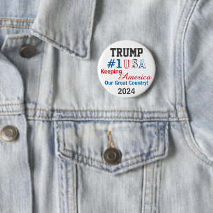 Bóton Redondo 5.08cm Trump 2024 EDITAR Nome Qualquer Partido