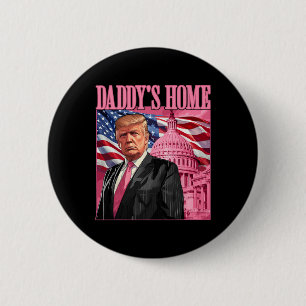Bóton Redondo 5.08cm Trump 2024 Leve a América Ck Home Trump Pink