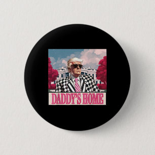 Bóton Redondo 5.08cm Trump 2024 Leve a América Ck Home Trump Pink