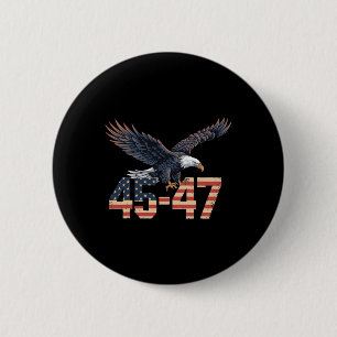 Bóton Redondo 5.08cm Trump 2024, Presidente 45 E 47, Bandeira Americana
