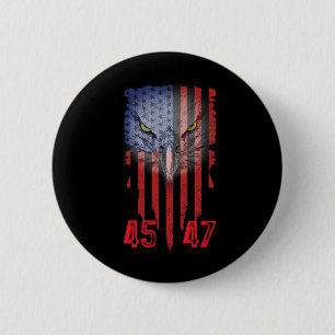 Bóton Redondo 5.08cm Trump 2024, Presidente 45 E 47, Bandeira Americana