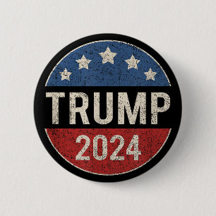 Bóton Redondo 5.08cm Trump 2024 Retro Campaign Re Eleve presidente Trum