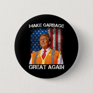 Bóton Redondo 5.08cm Trump 2024 Torna O Excelente De Lixo Novamente Eng