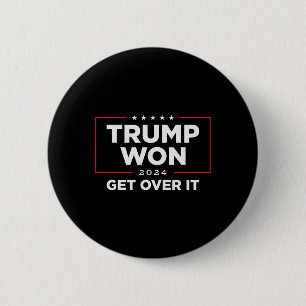 Bóton Redondo 5.08cm Trump 2024 Venceu Aceite Já Uni - Preto