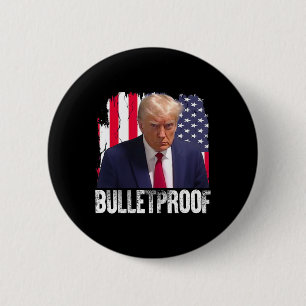 Bóton Redondo 5.08cm Trump À Prova De Balas Bandeira Americana Presiden