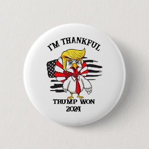 Bóton Redondo 5.08cm Trump Ação de Graças... sou o Trump Won.