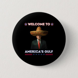 Bóton Redondo 5.08cm Trump America's Golfo México Presidente Trump Funn