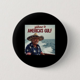 Bóton Redondo 5.08cm Trump America's Golfo México Presidente Trump Somb