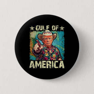 Bóton Redondo 5.08cm Trump America's Golfo México Presidente Trump Somb