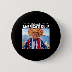 Bóton Redondo 5.08cm Trump America's Golfo México Presidente Trump Somb