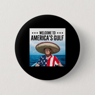 Bóton Redondo 5.08cm Trump America's Golfo México Presidente Trump Somb