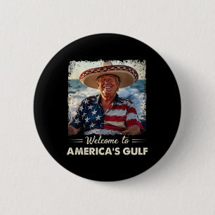 Bóton Redondo 5.08cm Trump America's Golfo México Presidente Trump Somb