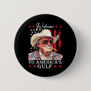 Bóton Redondo 5.08cm Trump America's Golfo México Presidente Trump Somb