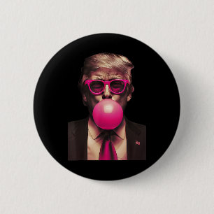 Bóton Redondo 5.08cm Trump Bubble Gum Funny