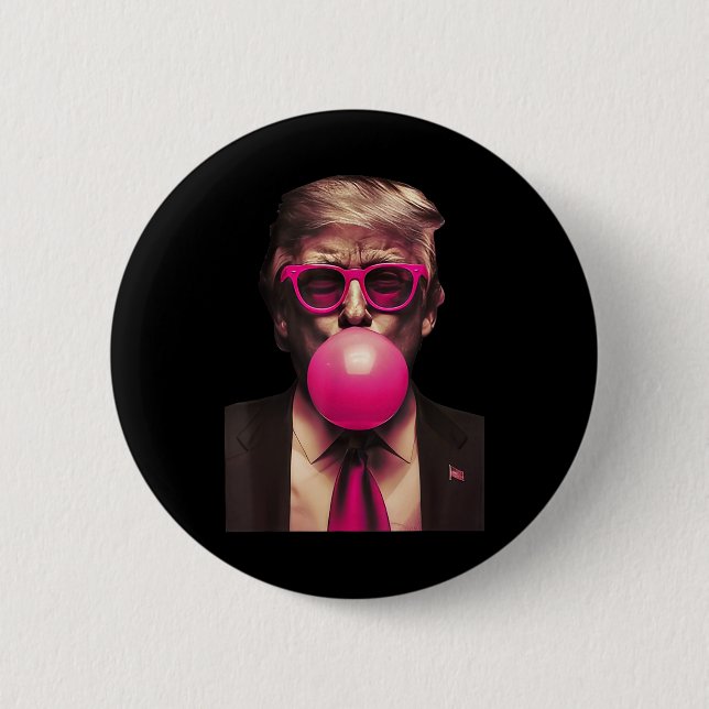 Bóton Redondo 5.08cm Trump Bubble Gum Funny (Frente)