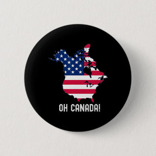 Bóton Redondo 5.08cm Trump Canada Usa 51rua State Map American Flag