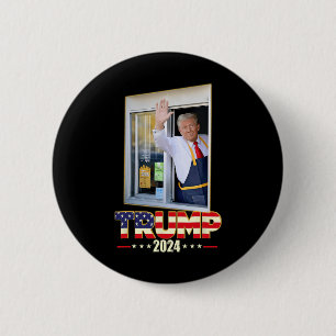 Bóton Redondo 5.08cm Trump Com Mc Donald Trump Trabalhador Votando Em T