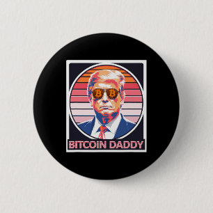 Bóton Redondo 5.08cm Trump Crypto King Internet Mone, Pai de Bitmoney e