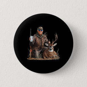 Bóton Redondo 5.08cm Trump Deer Caça Donald Trump Old School Camoufl