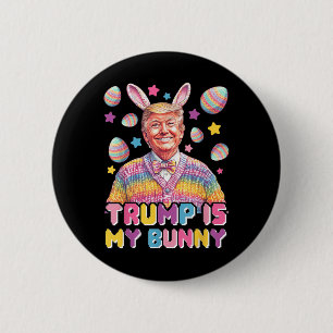 Bóton Redondo 5.08cm Trump É Meu Coelhinho - Engraçada Coelhinha