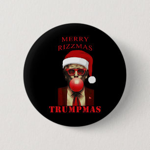 Bóton Redondo 5.08cm Trump Feliz Rizzmas Trumpmas Engraçado Bubbbb de N