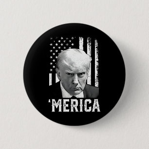 Bóton Redondo 5.08cm Trump Happy 4 De Julho Trump American Flag Gifs