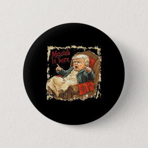 Bóton Redondo 5.08cm Trump Jesus Cristo Feio Natal