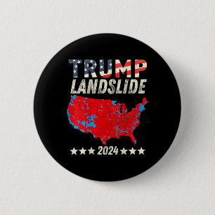 Bóton Redondo 5.08cm Trump Landslides 2024 Mapa Eleitoral Vencedor do T