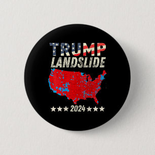 Bóton Redondo 5.08cm Trump Landslides 2024 Mapa Eleitoral Vencedor do T