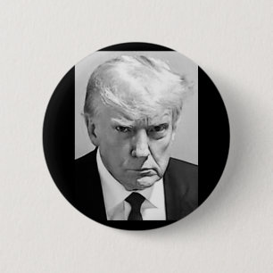 Bóton Redondo 5.08cm Trump Mug Shot - Donald Trump Mug Shot