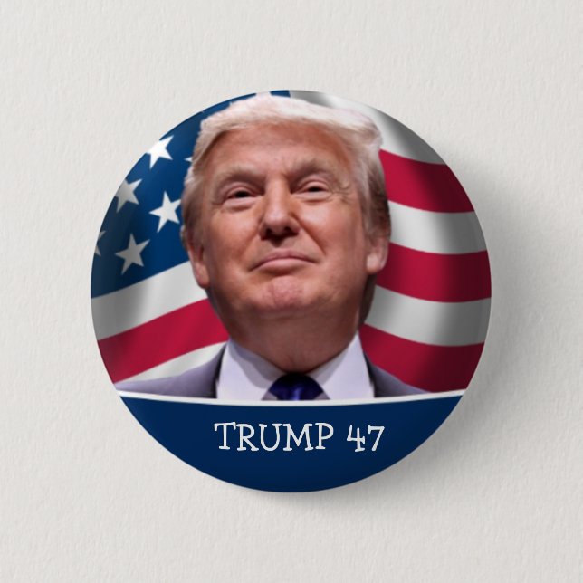 Bóton Redondo 5.08cm Trump para presidente 47 votos 2024 (Frente)