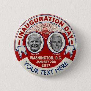 Bóton Redondo 5.08cm Trump Pence Adicione Seu Próprio Slogan Dia de Ina