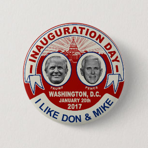Bóton Redondo 5.08cm Trump Pence Estilo Retro Lembrança do Dia da Posse