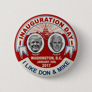 Bóton Redondo 5.08cm Trump Pence Estilo Retro Lembrança do Dia da Posse