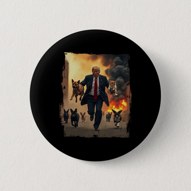 Bóton Redondo 5.08cm Trump Salva Cães  (Frente)