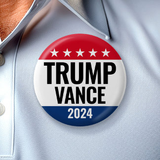 Bóton Redondo 5.08cm Trump Vance 2024 - Classic Campaign Design Stars