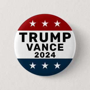Bóton Redondo 5.08cm Trump Vance 2024 Classic Star Pinback