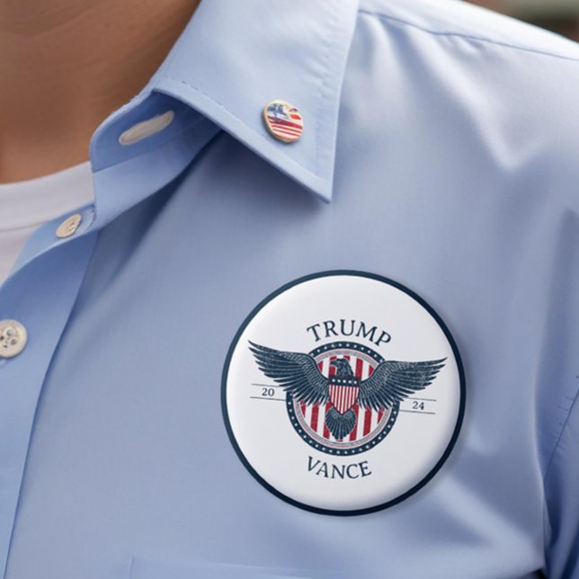 Bóton Redondo 5.08cm Trump Vance 2024 Para O Presidente Pin (Trump Vance 2024 MAGA Button Pin)