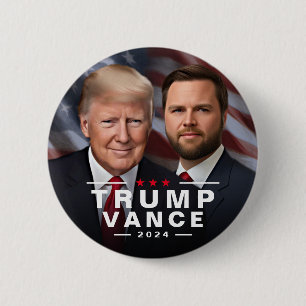 Bóton Redondo 5.08cm Trump Vance 2024 Presidente Republicano VP