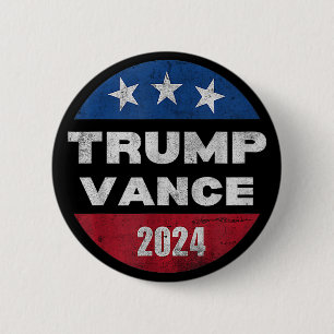 Bóton Redondo 5.08cm Trump Vance 2024 Vice-presidente VP Retro Eleição