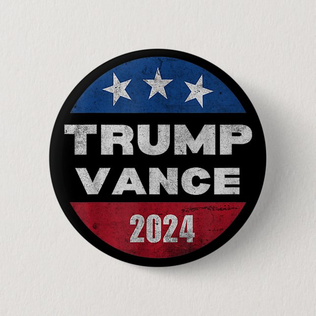Bóton Redondo 5.08cm Trump Vance 2024 Vice-presidente VP Retro Eleição (Frente)
