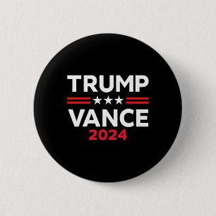 Bóton Redondo 5.08cm Trump Vance 2025 Presente Bandeira Americana Eleiç