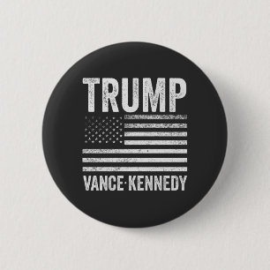 Bóton Redondo 5.08cm Trump Vance Kennedy Election 2024 American Flag